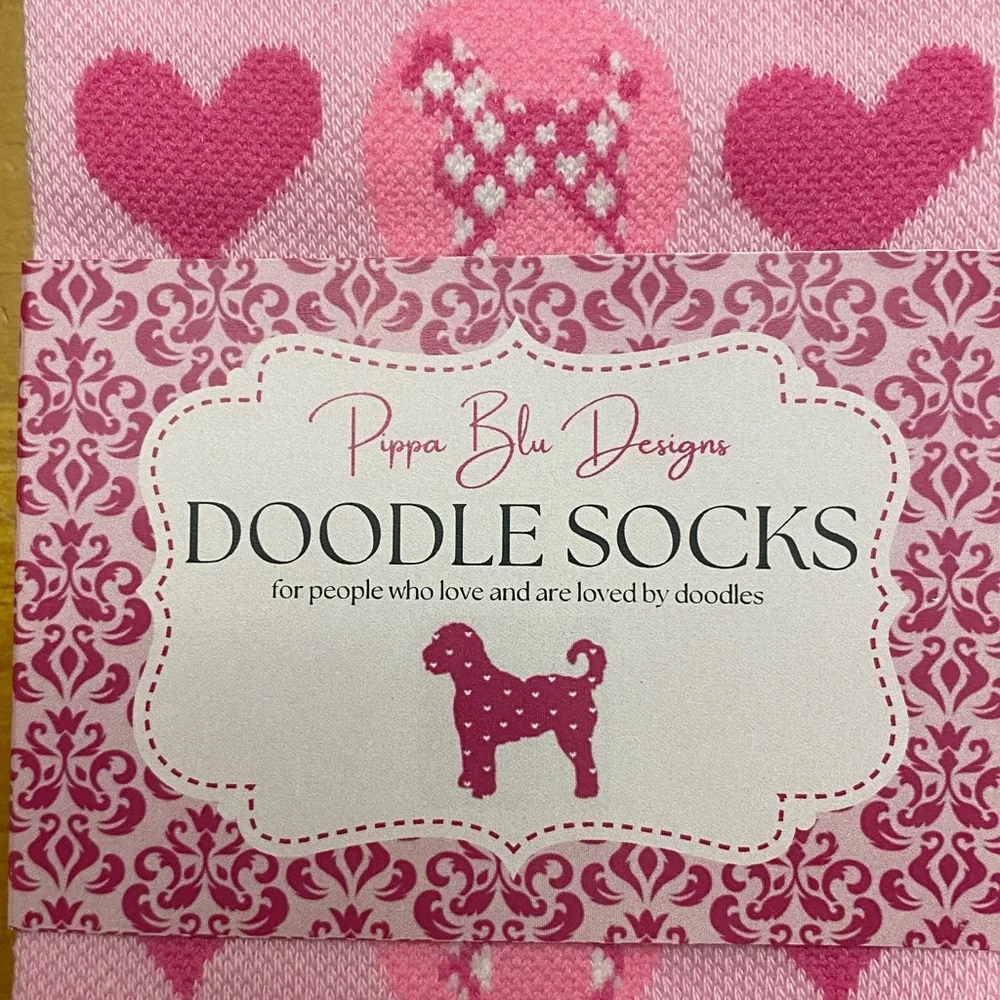 Pink and Blue Doodle Socks